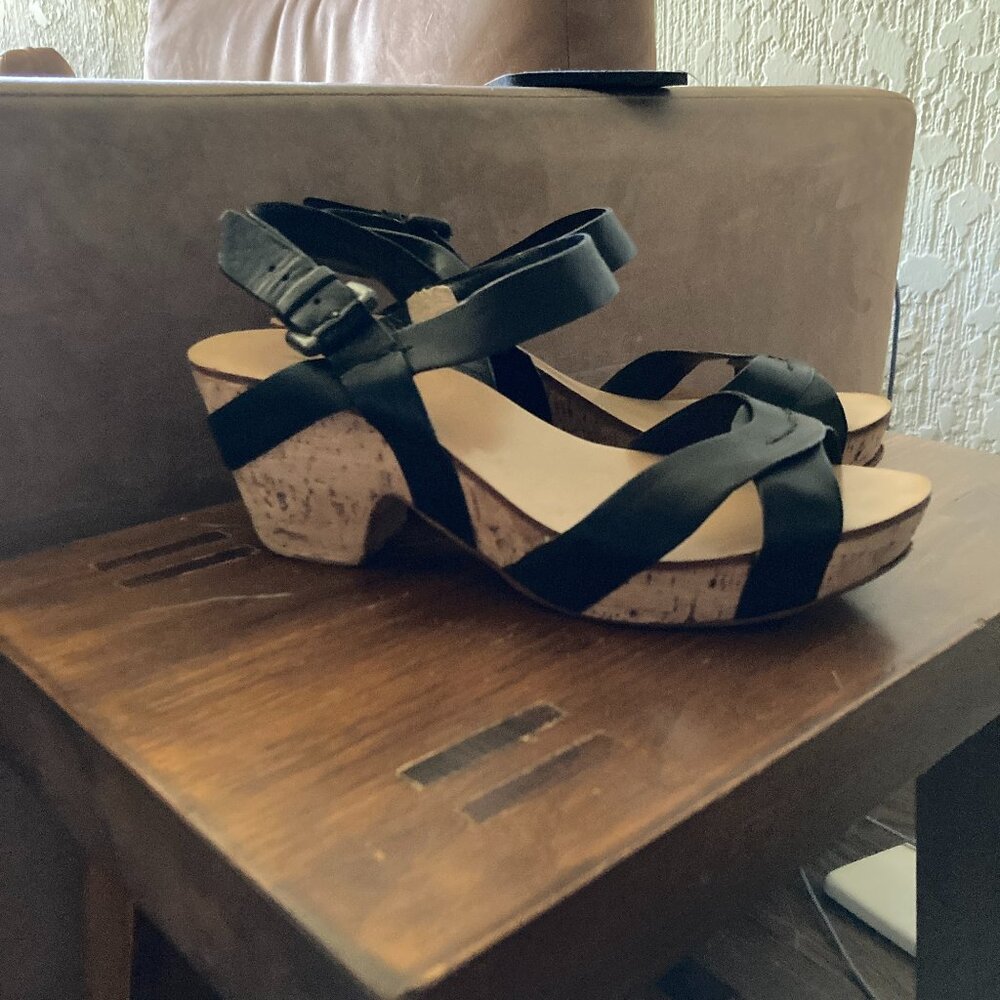 Roberto Del Carlo Cork & Leather Platform Sandals